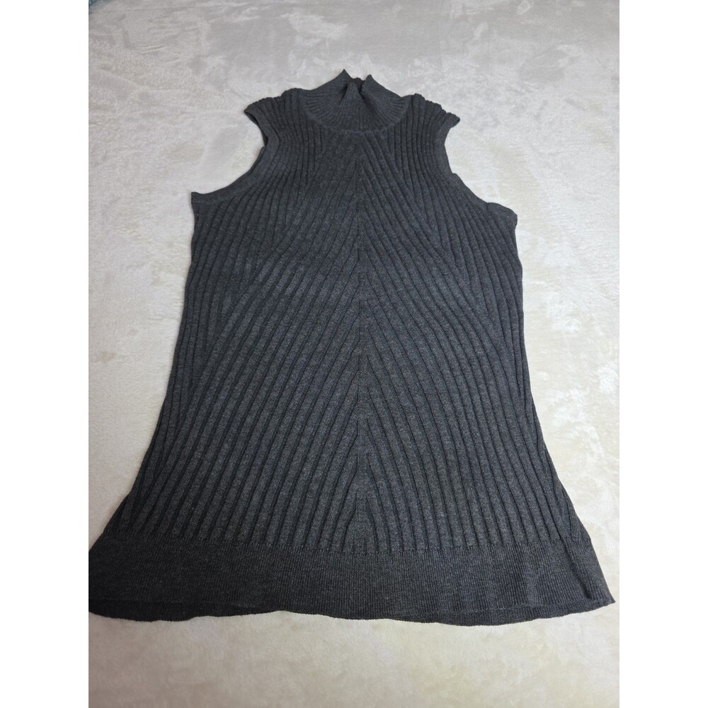 Apt 9 Sweater Turtle Neck Tunic Sleeveless Size XL Charcoal Grey